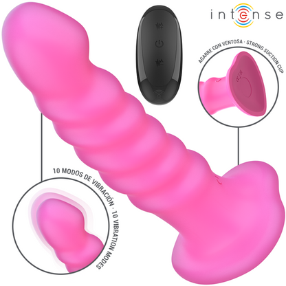 INTENSE - CINDY VIBRATEUR TAILLE L DESIGN SPIRALE 10 VIBRATIONS ROSE TÉLÉCOMMANDE - 7eme ciel