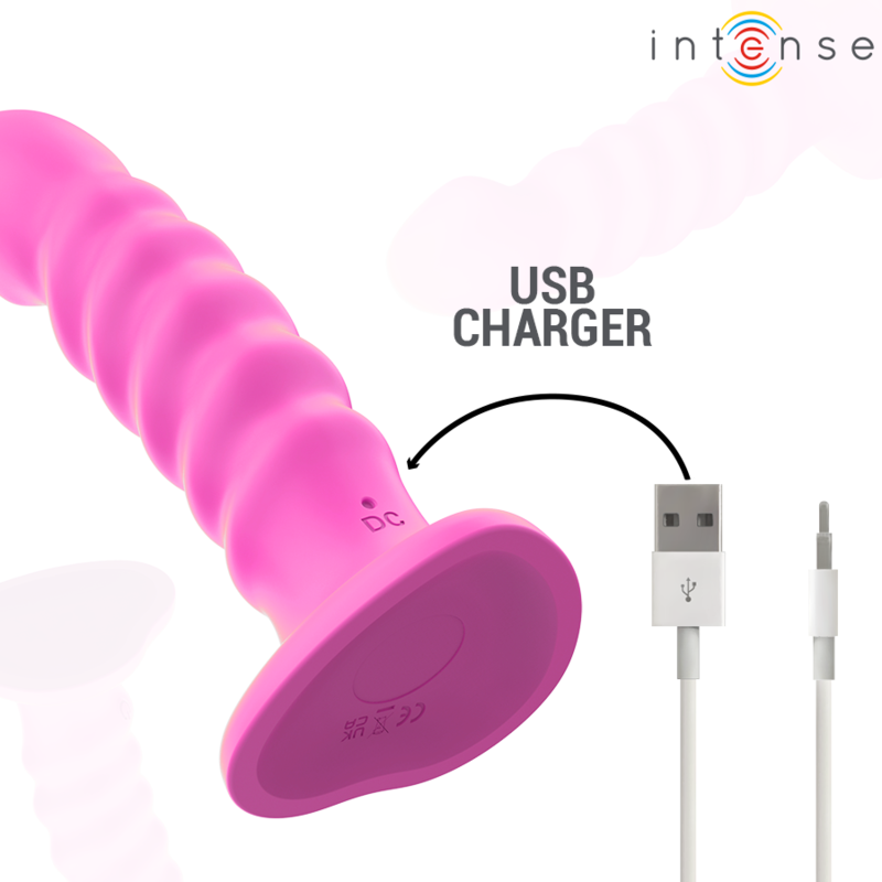 INTENSE - CINDY VIBRATEUR TAILLE L DESIGN SPIRALE 10 VIBRATIONS ROSE TÉLÉCOMMANDE - 7eme ciel