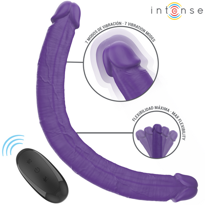 INTENSE - GUNTER DILDO DOUBLE VIBRATEUR 40 CM VIOLET TÉLÉCOMMANDE - 7eme ciel