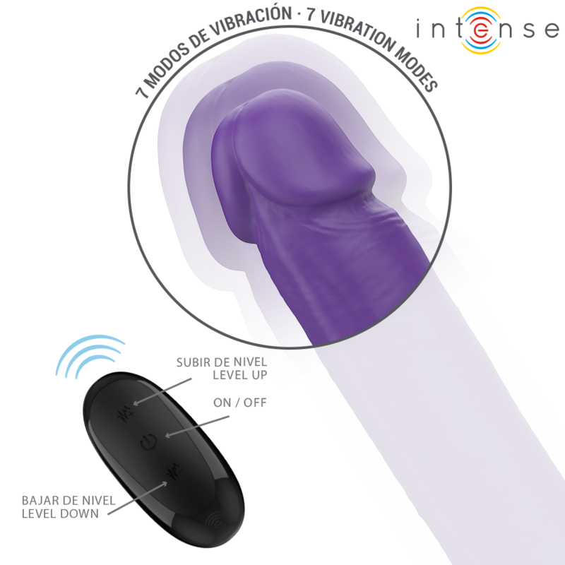 INTENSE - GUNTER DILDO DOUBLE VIBRATEUR 40 CM VIOLET TÉLÉCOMMANDE - 7eme ciel