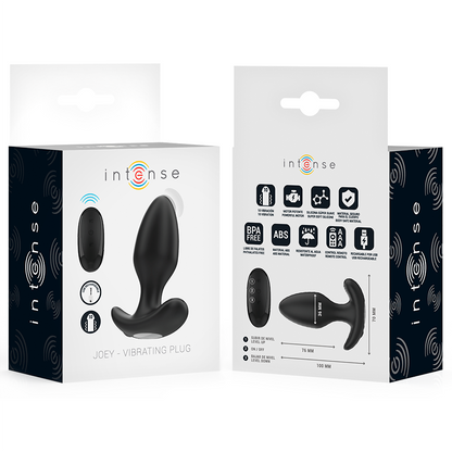 INTENSE - JOEY ANAL PLUG 10 VIBRATIONS NOIR TÉLÉCOMMANDE