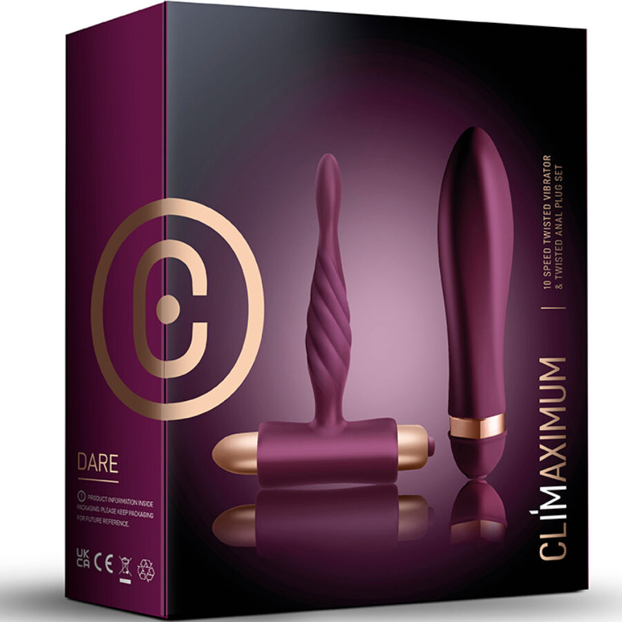 CLIMAXIMUM - DARE KIT VIBRATEUR TWISTED + PLUG ANAL DÉBUTANT - 7eme ciel