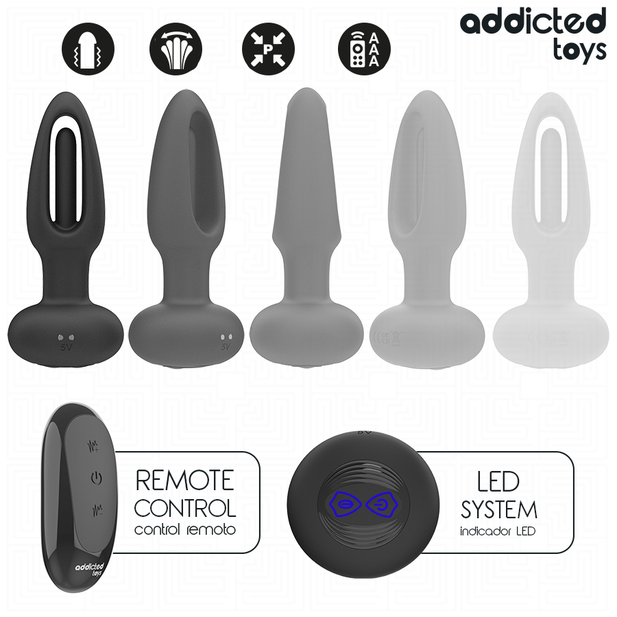 ADDICTED TOYS - PLUG ANAL AVEC LANGUE VIBRANTE ET TÉLÉCOMMANDE - 7eme ciel