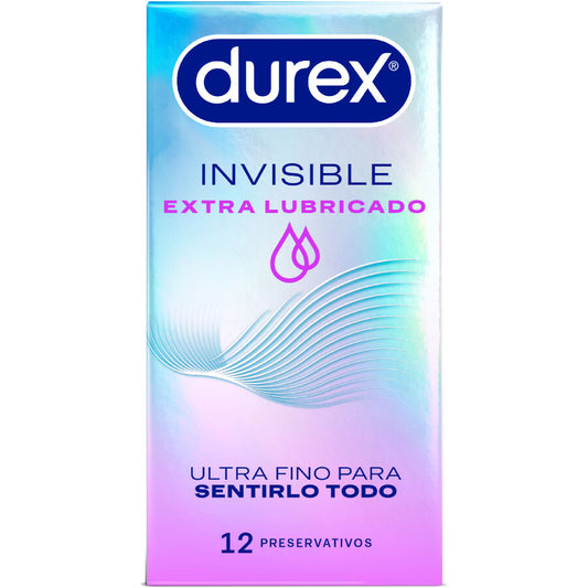 DUREX - PRÉSERVATIFS INVISIBLES EXTRA LUBRIFIÉS 12 UNITÉS