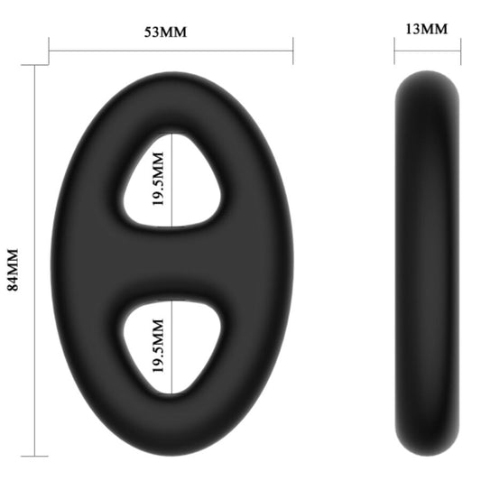 CRAZY BULL - BAGUE EN SILICONE DOUBLE OVALE - 7eme ciel