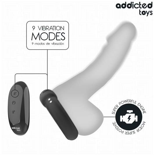 ADDICTED TOYS - ANNEAU PÉNITENTIAIRE VIBRANT À EFFET CHAUFFANT AVEC TÉLÉCOMMANDE