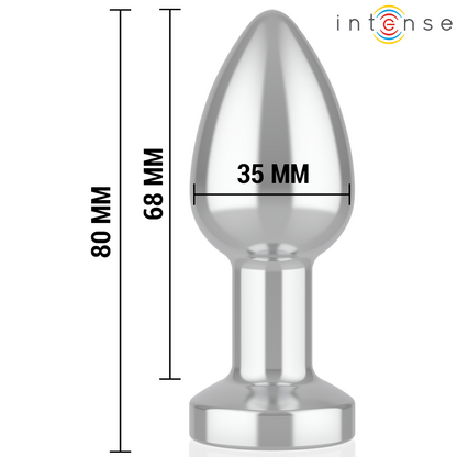 INTENSE - PLUG ANAL VIBRANT EN MÉTAL AVEC LUMIÈRES LED ET TÉLÉCOMMANDE - TAILLE S
