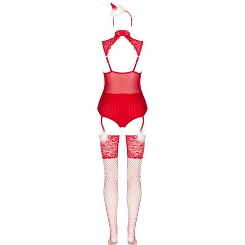 LIVCO CORSETTI FASHION - LIMPID SNOWFLAKES LC 90604 BODY + BAS + BANDEAU DE NOËL S/M