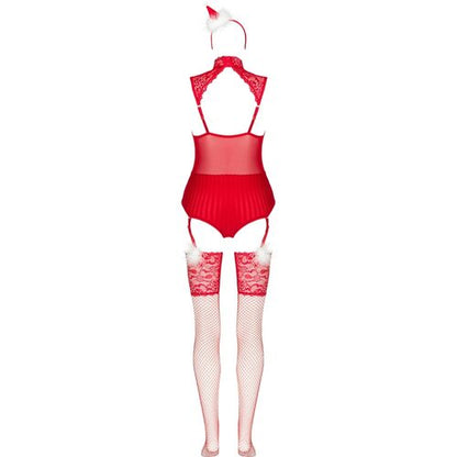 LIVCO CORSETTI FASHION - LIMPID SNOWFLAKES LC 90604 BODY + BAS + BANDEAU DE NOËL S/M