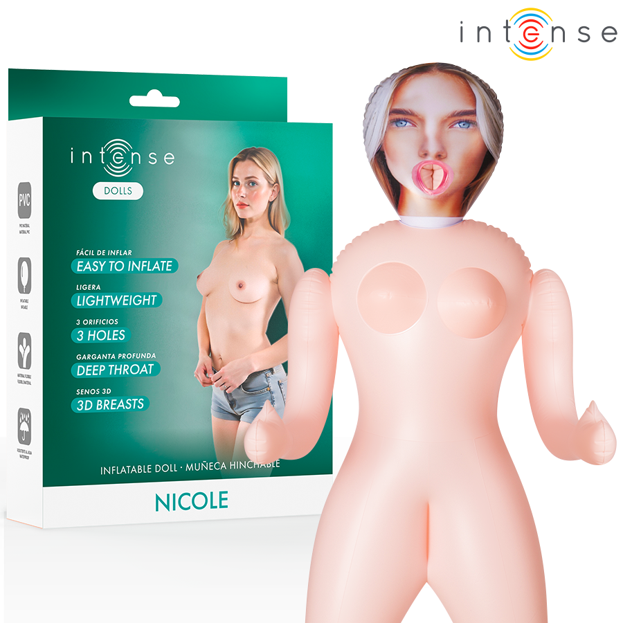 INTENSE DOLLS - POUPÉE GONFLABLE NICOLE À TROIS ORIFICES
