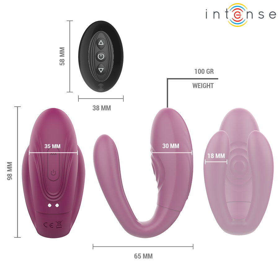 INTENSE - STIMULATEUR DE TAPOTAGE ET DE VIBRATION SANDRA AVEC TÉLÉCOMMANDE