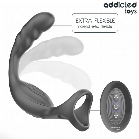 ADDICTED TOYS - ANNEAU PÉNIS PROSTATIQUE DOUBLE AVEC TÉLÉCOMMANDE