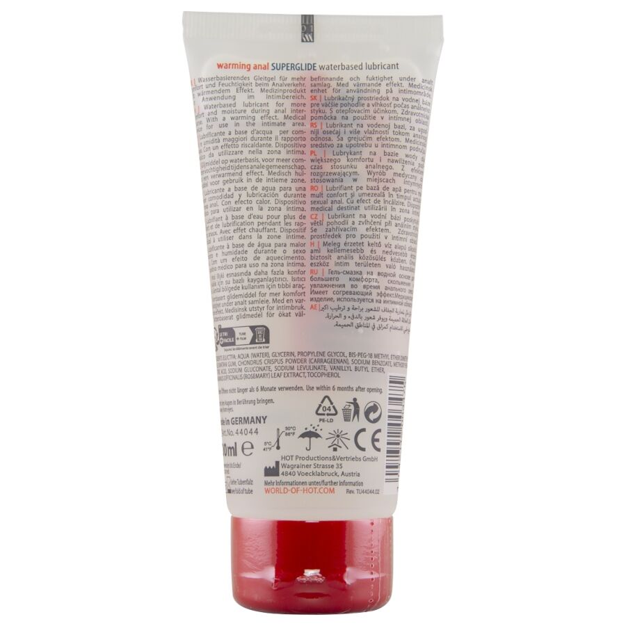 HOT - LIQUIDE CHAUFFANT POUR PLAISIR ANAL SUPERGLIDE 100 ML