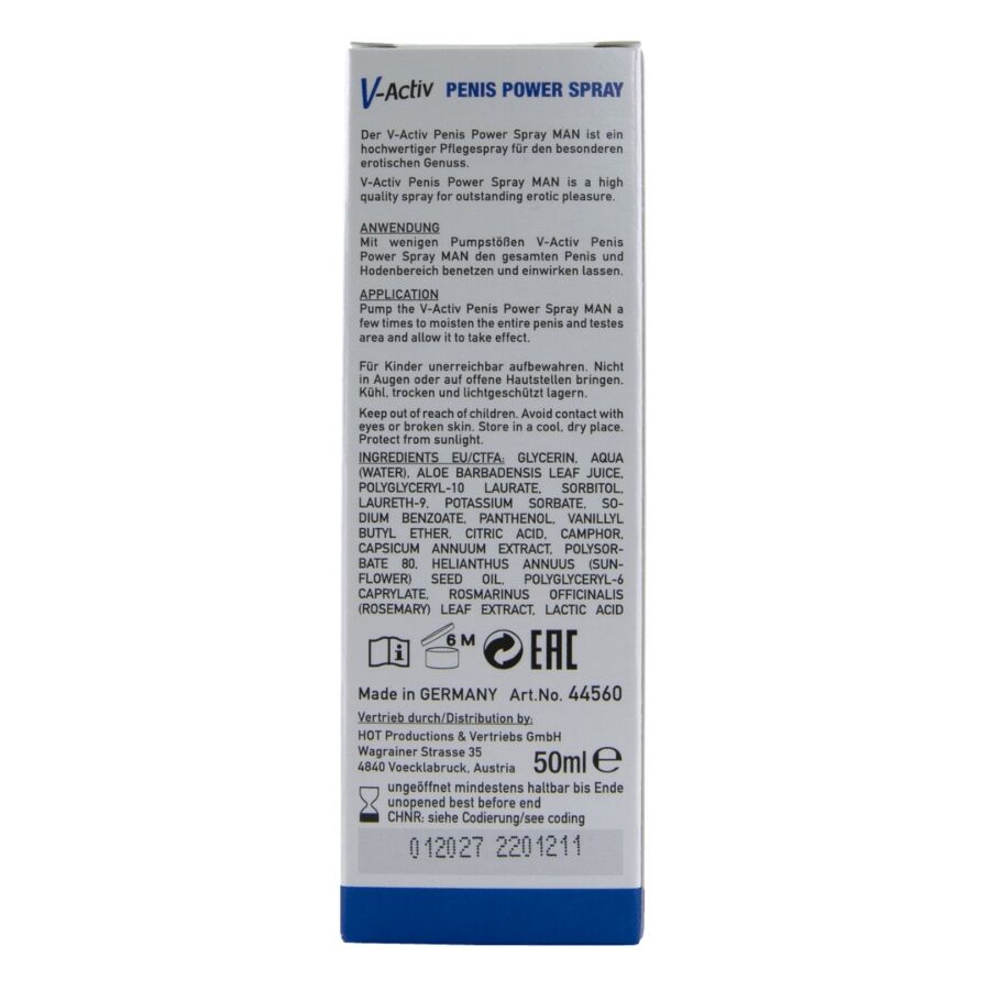 HOT - V-ACTIV, SPRAY STIMULANT POUR LE PÉNIS, 50 ML