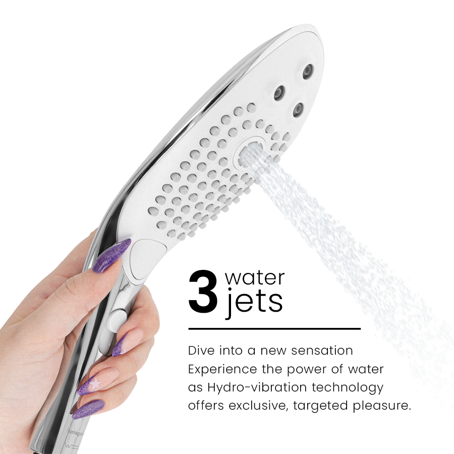 WOMANIZER - POMMEAU DE DOUCHE STIMULANT CLITORIAL WAVE CHROME