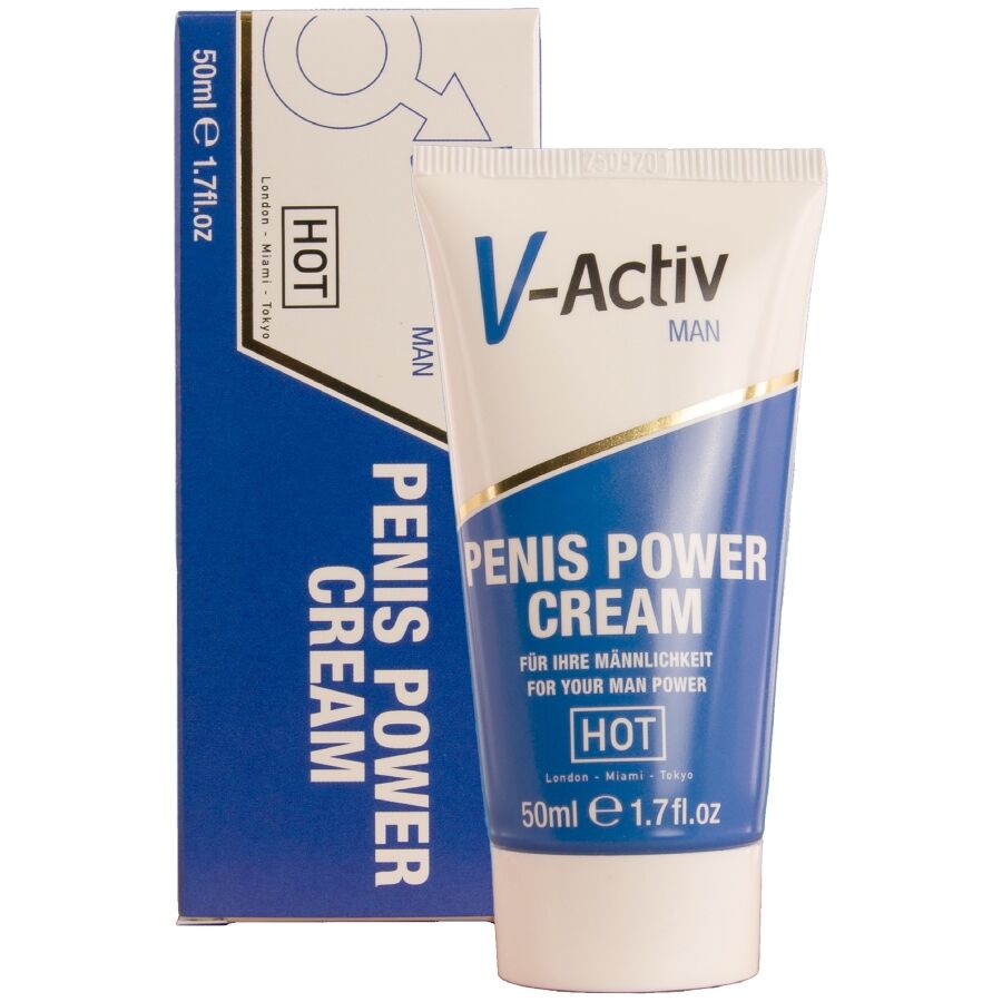 HOT - CRÈME STIMULANTE POUR LE PÉNIS V-ACTIV POUR HOMMES 50 ML