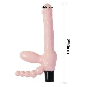 BAILE - HARNAIS SANS CORDE TPR AVEC VIBRATION ET STIMULATION ANAL 25.4 CM - 7eme ciel
