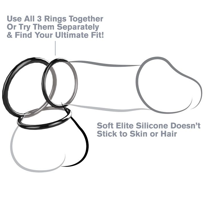FANTASY C-RINGZ - SILICONE 3 ANNEAUX STAMINA SET - 7eme ciel