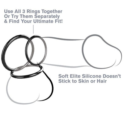 FANTASY C-RINGZ - SILICONE 3 ANNEAUX STAMINA SET - 7eme ciel