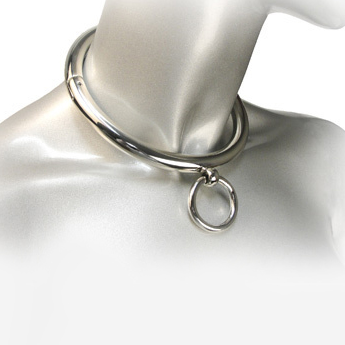 METAL HARD - COLLIER BDSM AVEC ANNEAU 18CM - 7eme ciel