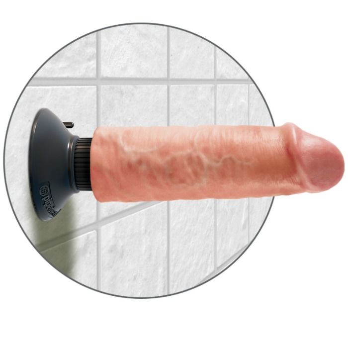 KING COCK - GODE VIBRATEUR 15.24 CM NATUREL - 7eme ciel