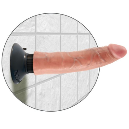 KING COCK - GODE VIBRATEUR 17.78 CM NATUREL - 7eme ciel