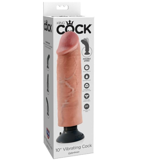 KING COCK - GODE VIBRANT 25.5 CM NATUREL - 7eme ciel