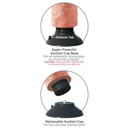 KING COCK - GODE VIBRATEUR AVEC TESTICULES 17.78 CM NATUREL - 7eme ciel