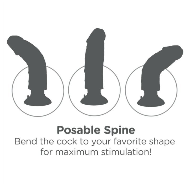 KING COCK - GODE VIBRATEUR AVEC TESTICULES 17.78 CM NATUREL - 7eme ciel