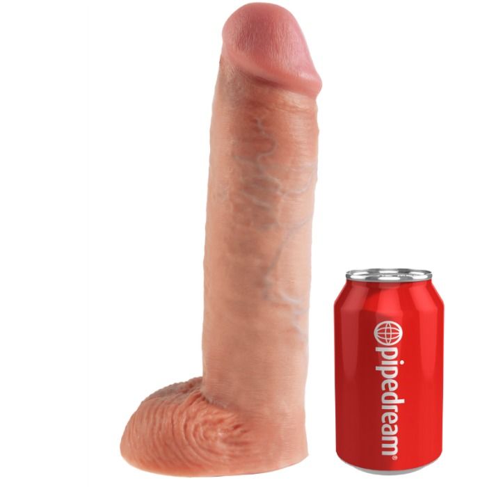 KING COCK - STRAP-ON AVEC GODE CREUX 28 CM ET SANGLES COULEUR CHAINE - 7eme ciel