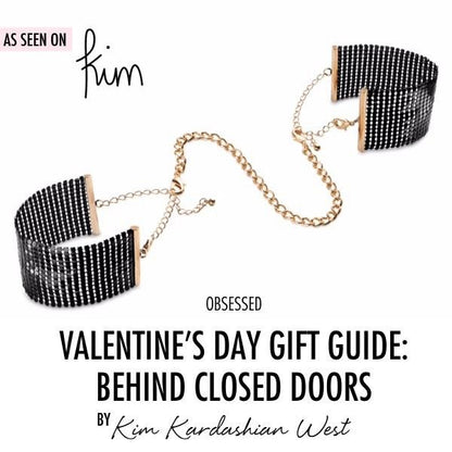 BIJOUX - DÉSIR MÉTALLIQUE MENOTTES EN MAILLE MÉTAL NOIR - 7eme ciel