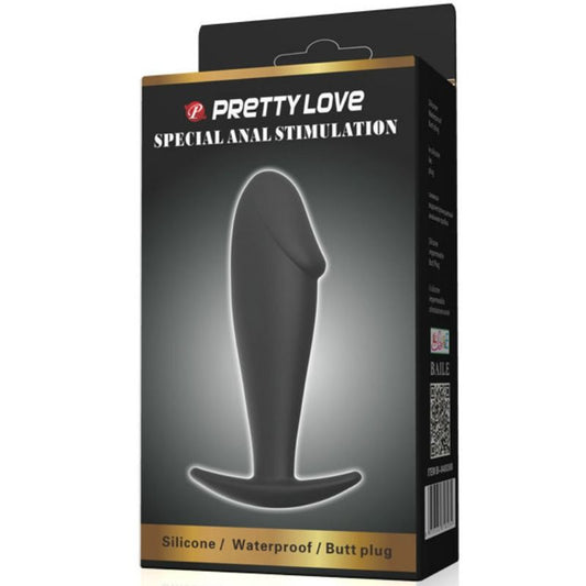 PRETTY LOVE - PLUG ANAL FORME DE PÉNIS EN SILICONE NOIR - 7eme ciel