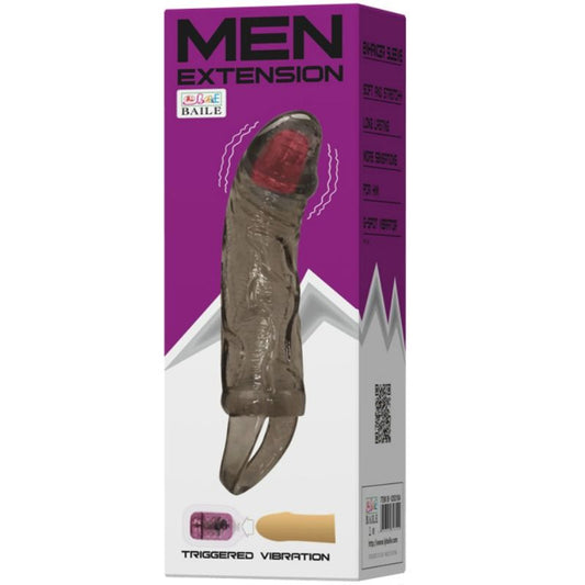 BAILE - GAINE DEXTENSION DE PÉNIS AVEC VIBRATION ET SANGLE POUR TESTICULES 13.5 CM - 7eme ciel