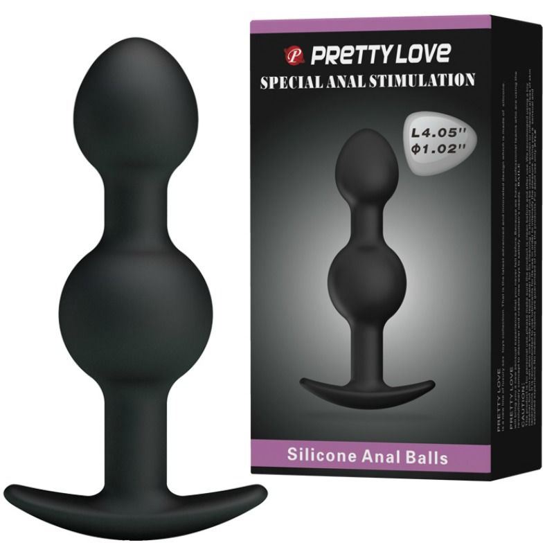 PRETTY LOVE - BALLES ANAL EN SILICONE SPÉCIALE STIMULATION 10.3 CM NOIRES - 7eme ciel
