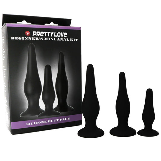 PRETTY LOVE - KIT DINITIATION EN SILICONE POUR PLUGS ANAL - 7eme ciel