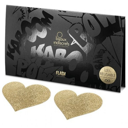 BIJOUX - INDISCRETS CACHE-METONS FLASH COEUR DOR? - 7eme ciel
