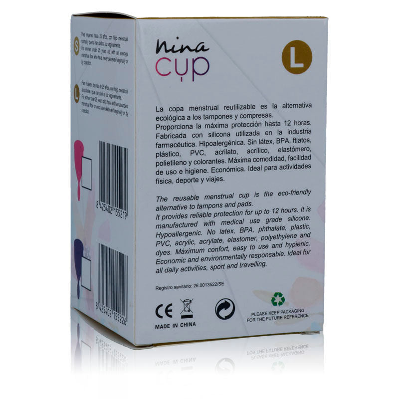 NINA KIKÍ - COUPE MENSTRUELLE ROSE - TAILLE L - 7eme ciel