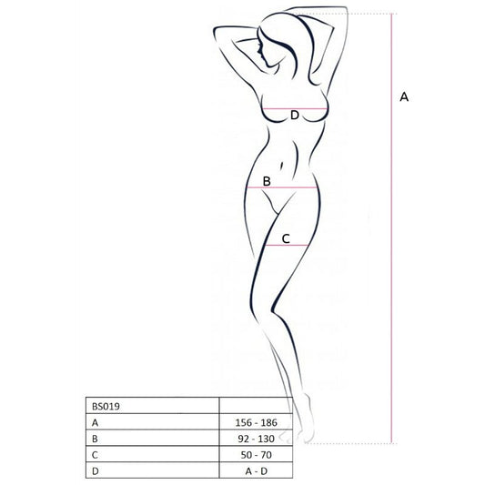 PASSION - FEMME BS019 BODYSTOCKING NOIR TAILLE UNIQUE - 7eme ciel