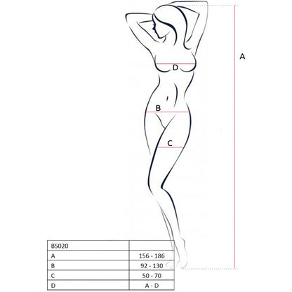 PASSION - FEMME BS020 BODYSTOCKING BLANC TAILLE UNIQUE