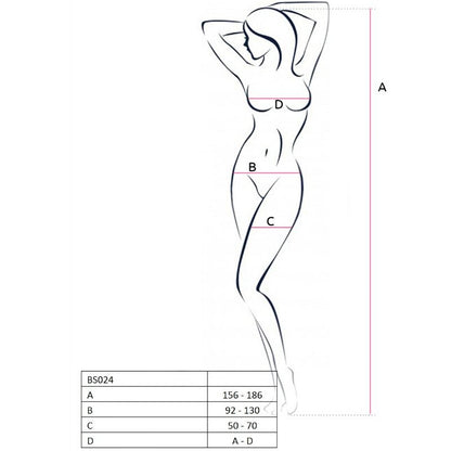 PASSION - FEMME BS024 BODYSTOCKING NOIR TAILLE UNIQUE - 7eme ciel