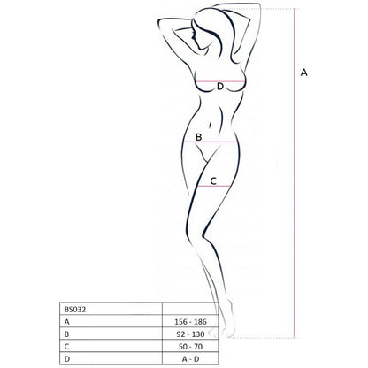 PASSION - FEMME BS032 BODYSTOCKING ROUGE TAILLE UNIQUE