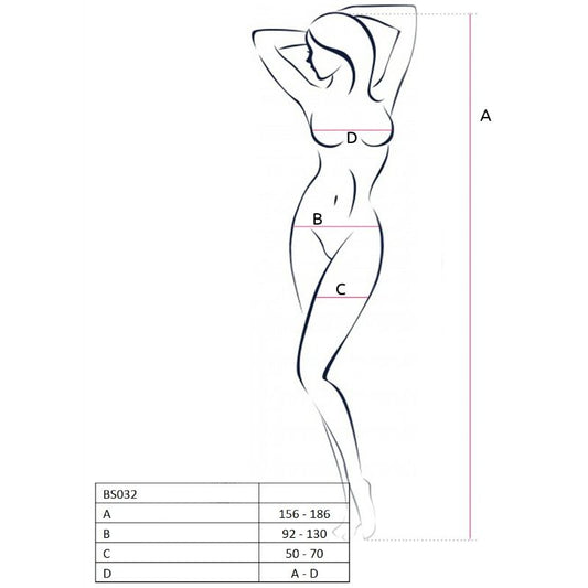 PASSION - FEMME BS032 BODYSTOCKING ROUGE TAILLE UNIQUE