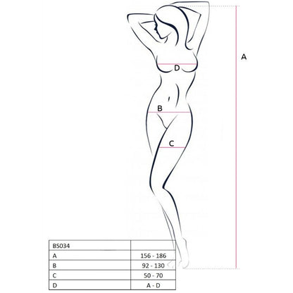 PASSION - FEMME BS034 BODYSTOCKING BLANC TAILLE UNIQUE