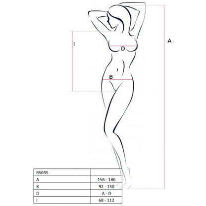 PASSION - FEMME BS035 BODYSTOCKING NOIR TAILLE UNIQUE - 7eme ciel