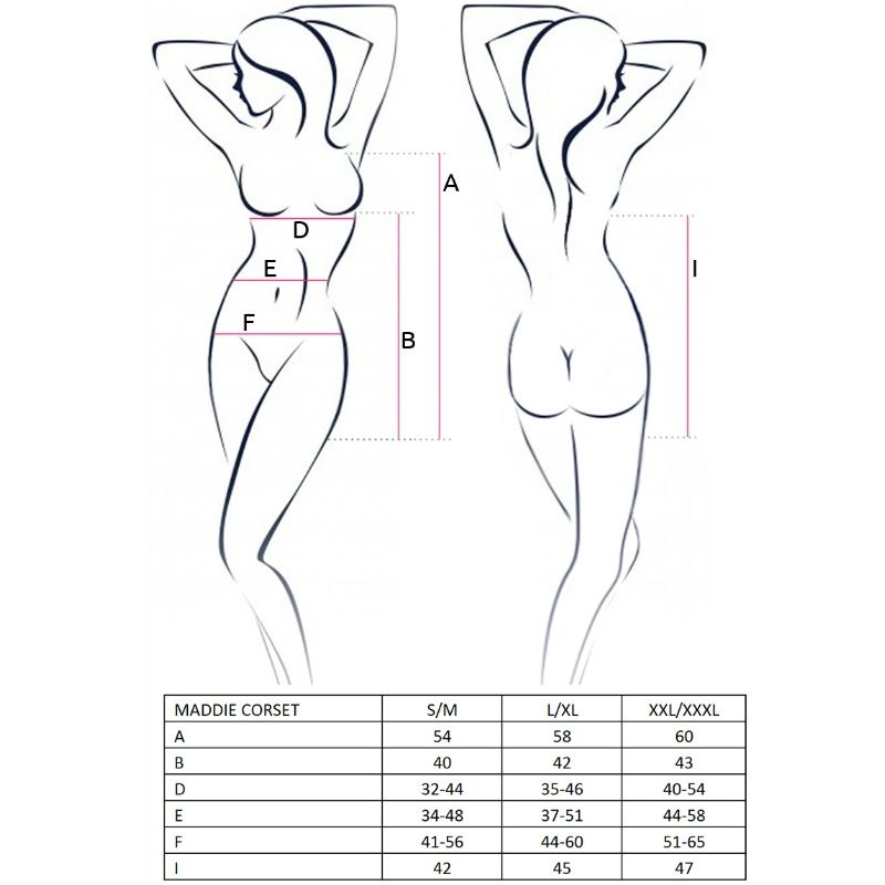 PASSION - FEMME MADDIE CORSET NOIR TAILLE S/M - 7eme ciel