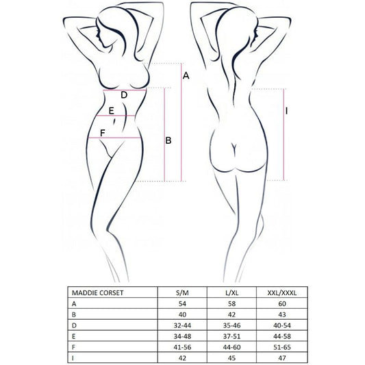 PASSION - FEMME MADDIE CORSET NOIR TAILLE S/M - 7eme ciel