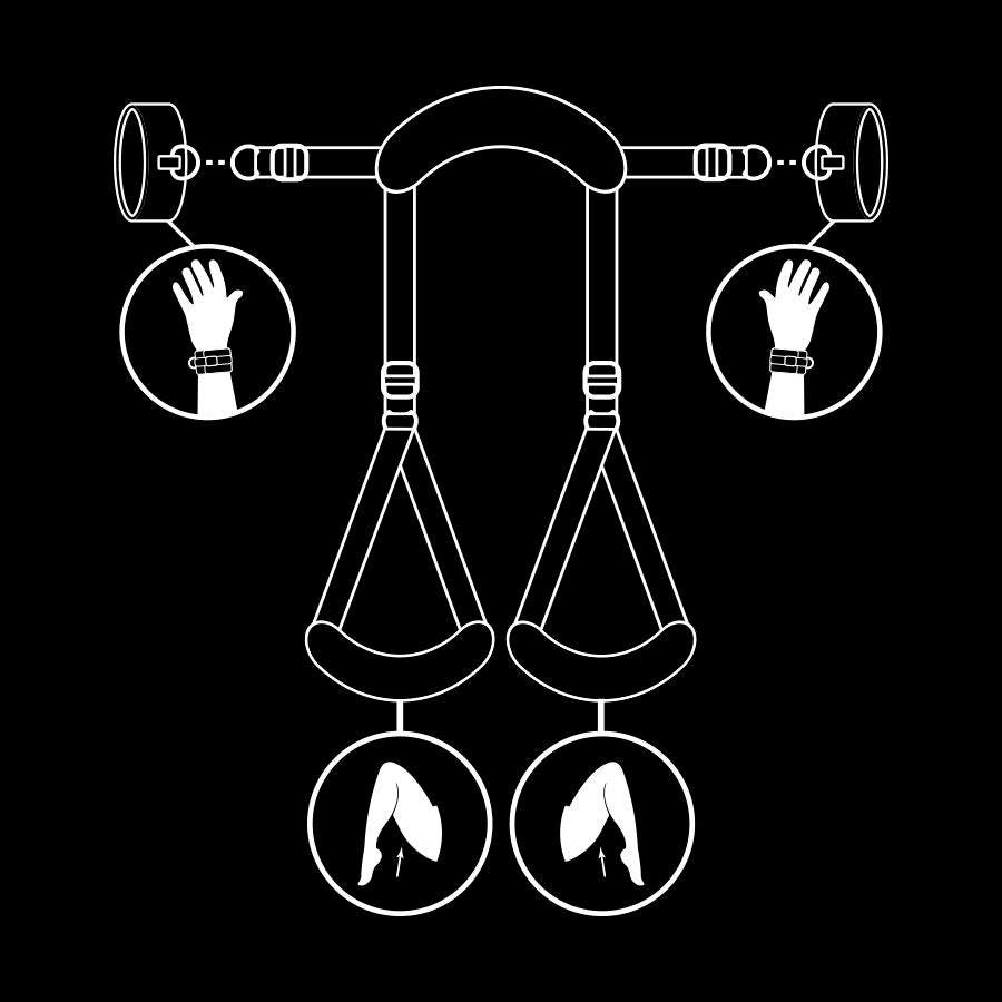 FETISH SUBMISSIVE - POSITION JAMBES OUVERTES AVEC MENOTTES DOUBLÉES EN NOPRÈNE - 7eme ciel