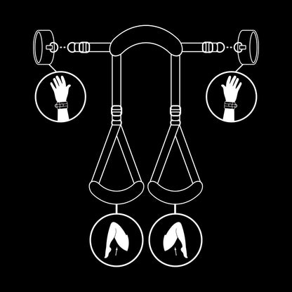 FETISH SUBMISSIVE - POSITION JAMBES OUVERTES AVEC MENOTTES DOUBLÉES EN NOPRÈNE - 7eme ciel