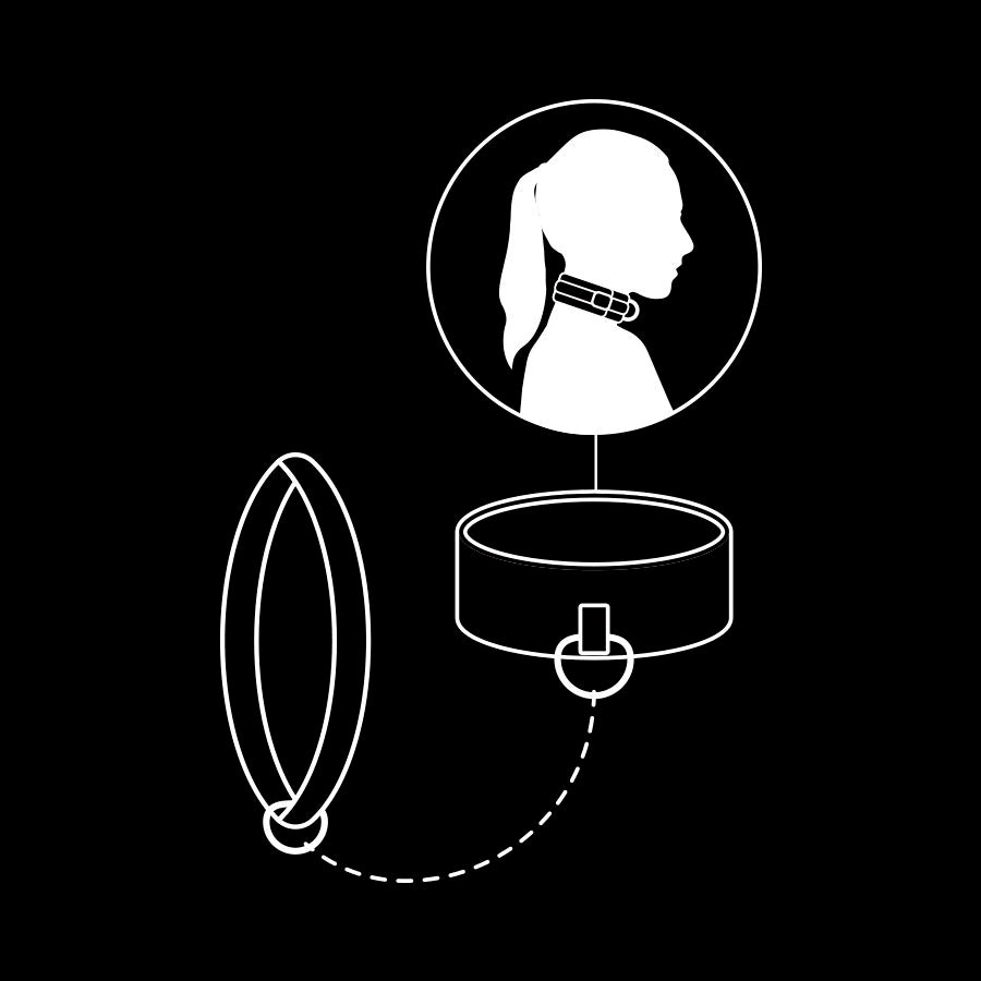 FETISH SUBMISSIVE - COLLIER CHAÎNE DOUBLURE EN NOPRÈNE - 7eme ciel
