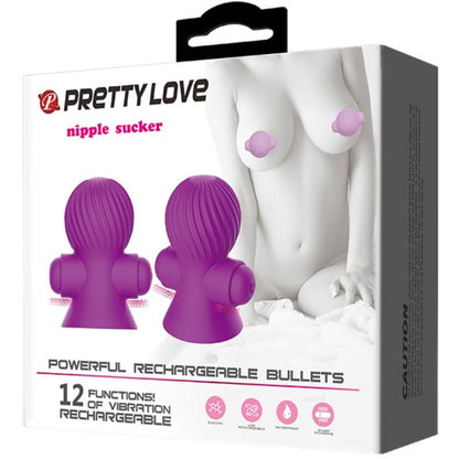 PRETTY LOVE - STIMULATEURS DE NIPPLE 12 MODES VIBRATION LILAS - 7eme ciel